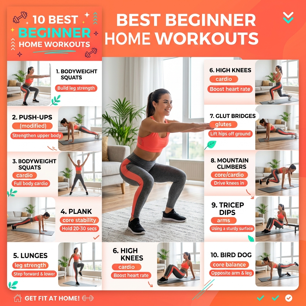 10 Best Beginner Home Workouts (No Equipment Needed)